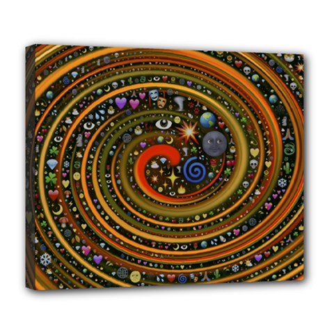 Swirl Vortex Emoji Cyclone Motion Art Deluxe Canvas 24  X 20  (stretched) by Paksenen