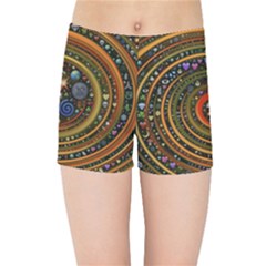 Swirl Vortex Emoji Cyclone Motion Art Kids  Sports Shorts by Paksenen