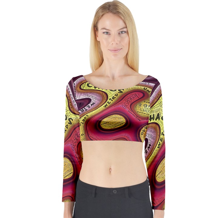 Chaos Unknown Unfamiliar Strange Long Sleeve Crop Top