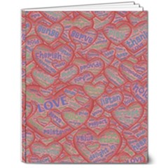 Love Hearts Valentines Connection 8  X 10  Softcover Notebook by Paksenen