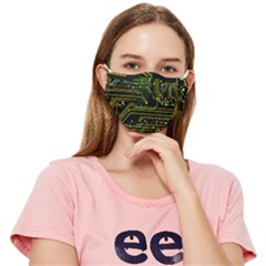 Circuits Circuit Board Yelow Fitted Cloth Face Mask (adult) by Ndabl3x