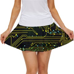 Circuits Circuit Board Yelow Women s Skort by Ndabl3x