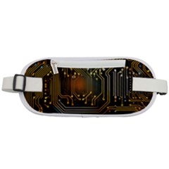 Circuits Circuit Board Orange Technology Rounded Waist Pouch by Ndabl3x