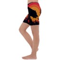 Forest Bear Silhouette Sunset Kids  Lightweight Velour Capri Yoga Leggings View2