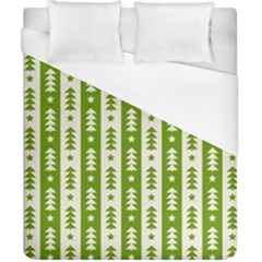 Christmas Green Tree Background Duvet Cover (california King Size) by Cendanart