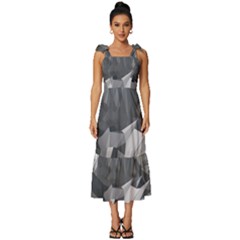 Gray Mountain Illustration Grey Mountain Digital Tie-strap Tiered Midi Chiffon Dress by Cendanart