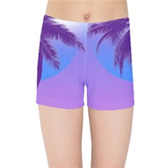 Palm Tree Vaporwave Synthwave Retro Style Kids  Sports Shorts by Cendanart