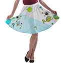 Astronaut Spaceship A-line Skater Skirt View1