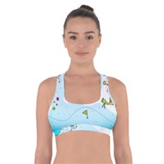 Astronaut Spaceship Cross Back Sports Bra by Bedest