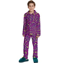 Background Doodles Math Kids  Long Sleeve Velvet Pajamas Set by Bedest