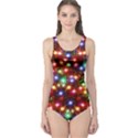 Xmas Night Colorful Black Christmas Pattern Pattern Women s One Piece Swimsuit View1