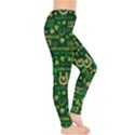 Dark Green Luck Shamrock Handraw Leggings  View4