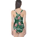 Green Christmas Black Christmas Pattern Pattern Women s One Piece Swimsuit View2