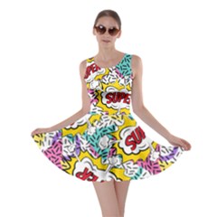 Gold Super Pop Art Skater Dress by CoolDesigns