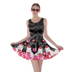 Black Music Cute Kitty Cat Xmas Gift Double Sided Skater Dress by CoolDesigns