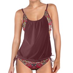 Red Pink Aztec Purple Floral Tankini Set by CoolDesigns