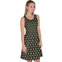 Dark Sea Green Hearts Knee Length Skater Dress With Pockets View3