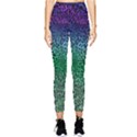 Leopard Purple Green Digital Print Stretch Pocket Leggings  View1