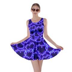 Shine Hearts Blue Valentine Day Double Sided Skater Dress by CoolDesigns