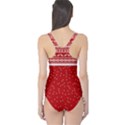 Red Ribbon Black Christmas Pattern Pattern Women s One Piece Swimsuit View2