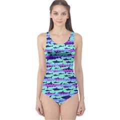 Blue Shark One Piece Swimsuit by CoolDesigns