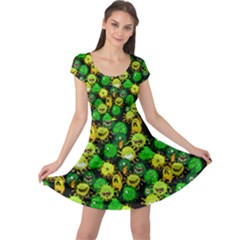 Cute Germs Green Cartoon Cap Sleeve Dress by CoolDesigns