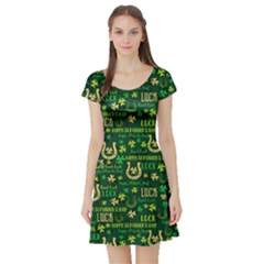 Shamrock Luck Shamrock Style Short Sleeve Skater Dress by CoolDesigns