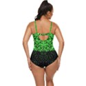 Snowy Shamrock Lime Green St Patricks Day Retro Full Coverage Swimsuit View4