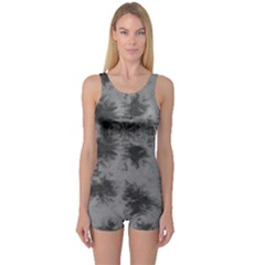 Black Tie Dye One Piece Boyleg Swimsuit by CoolDesigns