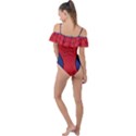 Spider Web Red Bats Frill Detail One Piece Swimsuit View2