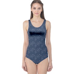 Blue Hammerhead Shark Pattern One Piece Swimsuit by CoolDesigns