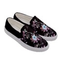 Black Vintage Floral Flower Womens Slip Ons View3