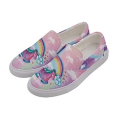 Rainbow Unicorns Pattern Canvas Slip Ons by CoolDesigns