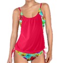 Red Floral Purple Floral Tankini Set View1