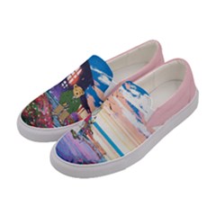 Colorful Adorable Love Bear Pattern Womens Canvas Slip Ons by CoolDesigns