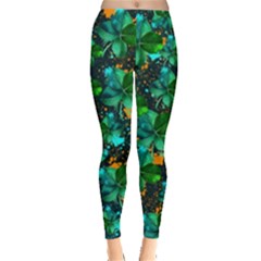 Shamrock Blue Magic Shamrock Handraw Leggings  by CoolDesigns