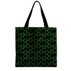 Green Simple St Paddy Day Pattern Zipper Grocery Tote Bag   by CoolDesigns