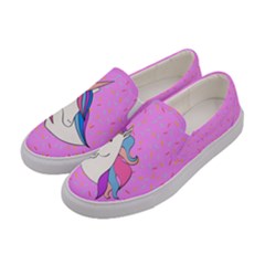 Violet Elegant Unicorn Print Womens Slip Ons by CoolDesigns