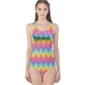 Rainbow Chevron One Piece Swimsuit View1