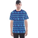 Vintage Aztec Blue African Tribal Prints Men s Sports Mesh Tee View1