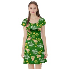 Shamrock Coins Shamrock Style Short Sleeve Skater Dress by CoolDesigns