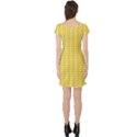 Yellow Ocean Wave Pattern Short Sleeve Skater Dress View2