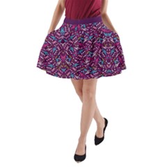 Purple Pattern Music Notes Treble Clef A-line Pocket Skirt by CoolDesigns