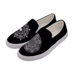 Black Classic Aztec Design Womens Slip Ons by CoolDesigns