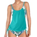 Mint Leaves Purple Floral Tankini Set View1