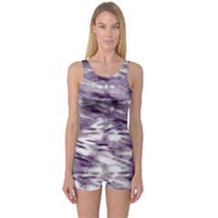 Violet Tie Dye One Piece Boyleg Swimsuit by CoolDesigns