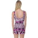 Pink Gray Tie Dye One Piece Boyleg Swimsuit View2