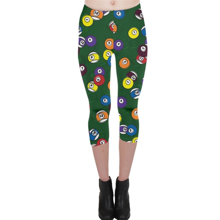 Billiards Green Capri Leggings 