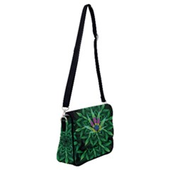 Marijuana Leaves Dark Green Shoulder Bag With Back Zipper by CoolDesigns