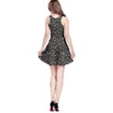 Black White Music Elements on Black Square Pattern Sleeveless Skater Dress View2